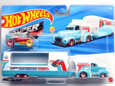 Hot Wheels Super Rigs Sweet Delivery(Blue) With 1 Hot Wheels 1:64 Scale Car for Ages 3 Years Old&Up (JCM48)